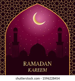 Ramadan Kareem Vector Holiday Card, illustration
