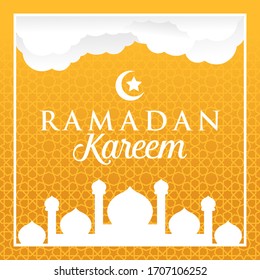 Ramadan Kareem Vector Illustration. Ramadan Kareem Background vector template for banner, greeting card, flyer, invitation, poster design. Trendy Ramadan flat design vector illustration.