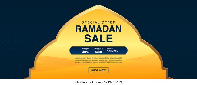 El diseño de plantillas de fondo de ilustración Ramadan Kareem Vector con texto árabe significa ramadán. Eid Mubarak, pancarta islámica, afiche, web, volante, ilustración, folleto