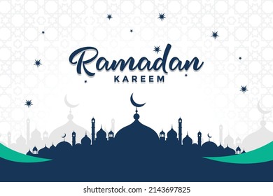 Ilustración vectorial Ramadan Kareem para pancartas y publicaciones en medios sociales