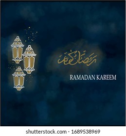 Ramadan Kareem vector illustration,  Ramadan calligraphy for backgrounds , ads etc.