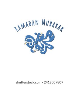Ilustración vectorial Ramadan kareem, caligrafía ramadan kareem aislada en fondo blanco