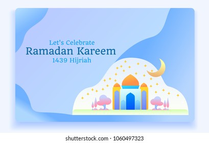 Ramadan Kareem. Vector Illustration of Celebration Cards for Website Banner, Poster, Cards, Landing Page, Magazine, Cover, UI/UX etc.
