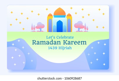 Ramadan Kareem. Vector Illustration of Celebration Cards for Website Banner, Poster, Cards, Landing Page, Magazine, Cover, UI/UX etc.
