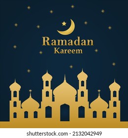Ramadan Kareem Vektorgrafik. Elegante Ramadan-Grüße mit Moschee-Design