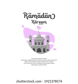 Ramadan kareem vector illustration, flat design, good for icon,background,poster,banner,card, or etc.