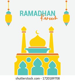 Ramadan kareem vector, Illustration full color, esign for banner, greeting cards or print.