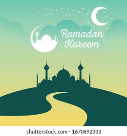 Ramadan Kareem Vector Illustration, Graphic design for the decoration of gift certificates, banners and flyer
