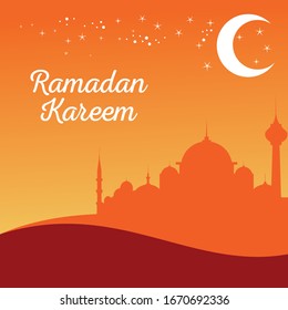 Ramadan Kareem Vektorillustration Illustration, Grafikdesign für die Dekoration von Geschenkgutscheinen, Bannern und Flyer