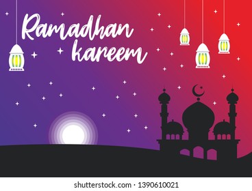 Ramadan Kareem vector illustration, great for greetings card or background