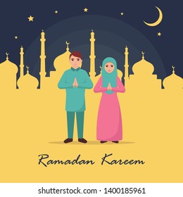 Ramadan kareem vector illustration greeting card