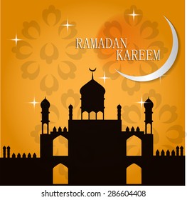 Ramadan Kareem Vector Illustration Greeting Card
