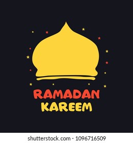 Ramadan Kareem Vector Illustration Hand Drawn Style For Greeting Card, Celebration Card
