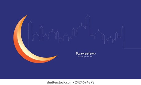Ramadan kareem vector illustration, ramadan holiday celebration background, isolated in blue background