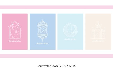 Ramadan Kareem vector illustration template. Islamic greeting card template with ramadan for social media template,Poster, media banner, wallpaper