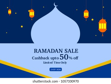 ramadan kareem vector illustration.muslim celebration banner template.islamic religion modern design.arabic culture background