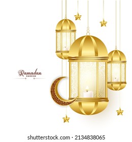 Ramadan Kareem Vector Image with Arabic lantern png