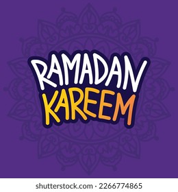 Carteles vectoriales de Ramadan Kareem e ilustración de caligrafía para el trasfondo de la festividad islámica.