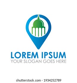 Rmadan-Kareem-Vektorgrafik, Moschee-Pin-Logo