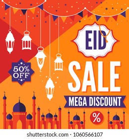 Ramadan Kareem vector sale. Banner, Discount, label, Greeting card, of Ramadan Kareem and Eid Mubarak celebration.
