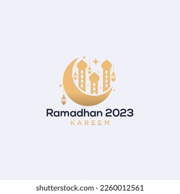 ramadan kareem vector set logo to welcome ramadan holy month of muslims template