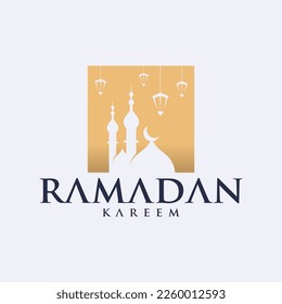 ramadan kareem Vektorset Logo zu begrüßen ramadan heiligen Monat muslimen Vorlage