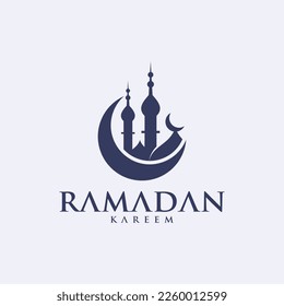 ramadan kareem vector set logo to welcome ramadan holy month of muslims template