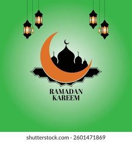 Ramadan Kareem Vector Template Design.