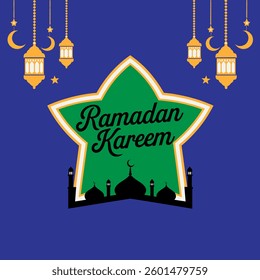 Ramadan Kareem Vector Template Design.