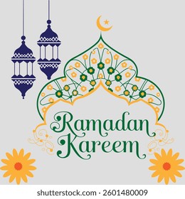 Ramadan Kareem Vector Template Design.