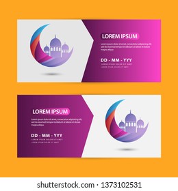 Ramadan kareem vector template. Illustration full color.