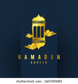 Ramadan kareem vector template. Illustration full color. Design for banner, greeting cards or print.