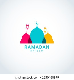 Ramadan Kareem Vektorillustration Template. Illustration in voller Farbe. Design für Banner, Grußkarten oder Print.