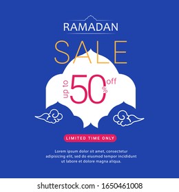 Plantilla vectorial Ramadan kareem. Ilustración a todo color. Diseño para banner, tarjetas de felicitación o impresión.