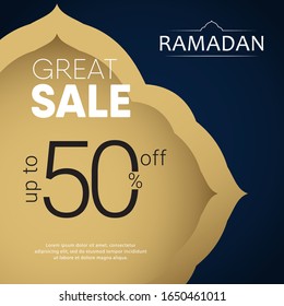 Ramadan kareem vector template. Illustration full color. Design for banner, greeting cards or print.