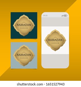 Plantilla vectorial Ramadan kareem. Ilustración a todo color. Diseño para banner, tarjetas de felicitación o impresión.