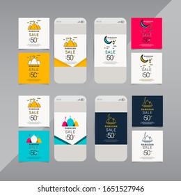 Ramadan kareem vector template. Illustration full color. Design for banner, greeting cards or print.