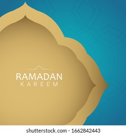 Ramadan kareem vector template. Illustration full color. Design for banner, greeting cards or print.