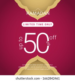 Ramadan kareem vector template. Illustration full color. Design for banner, greeting cards or print.