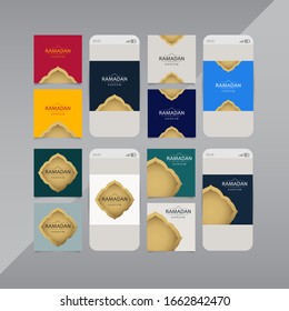 Ramadan kareem vector template. Illustration full color. Design for banner, greeting cards or print.