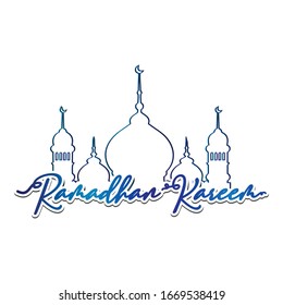 Ramadán kareem. Diseño tipográfico vectorial con caligrafía y letras. Se puede usar para tarjetas de felicitación y banner.