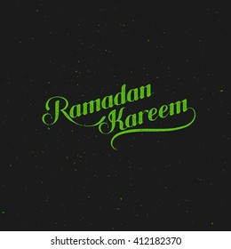 Ramadan Kareem. vector typographic illustration of handwritten Ramadan Kareem retro label. lettering composition of muslim holy month