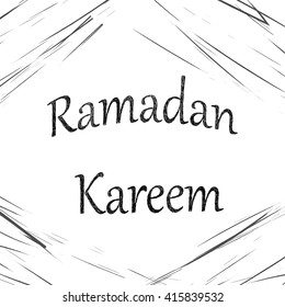 Ramadan Kareem. vector typographic illustration of handwritten Ramadan Kareem retro label. lettering composition of muslim holy month