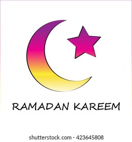 Ramadan Kareem. vector typographic illustration of handwritten Ramadan Kareem retro label. lettering composition of muslim holy month