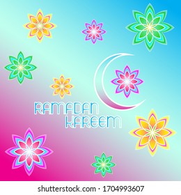 Ramadan Kareem Wallpaper Background Design in Floral Motif.