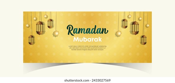 Ramadan Kareem Web Hintergrund Super Sale Banner mit Podium für die Anzeige von Produkt. Ramadan Mega Big Sale Promotion Poster und Social Media Post. Islamische Sonderangebot-Werbebanner-Design-Vorlage