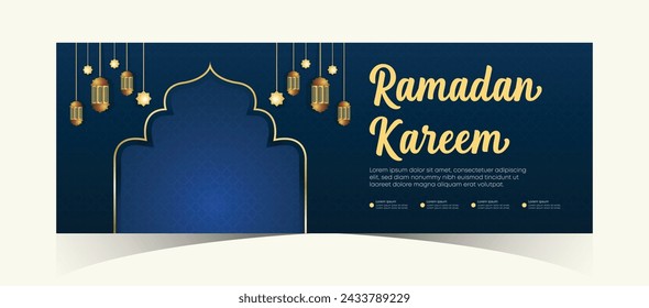 Ramadan Kareem Web Hintergrund Super Sale Banner mit Podium für die Anzeige von Produkt. Ramadan Mega Big Sale Promotion Poster und Social Media Post. Islamische Sonderangebot-Werbebanner-Design-Vorlage