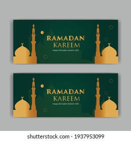 Ramadan kareem web banner design template 