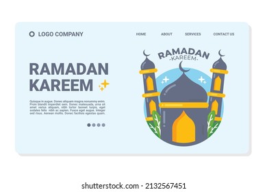 Plantilla web Ramadan Kareem y página de inicio