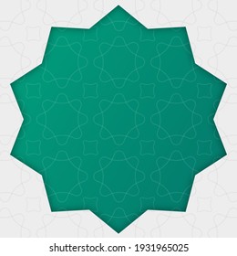 Ramadan kareem white and green luxury arabic islamic background with islamic and decorative ornament border frame square